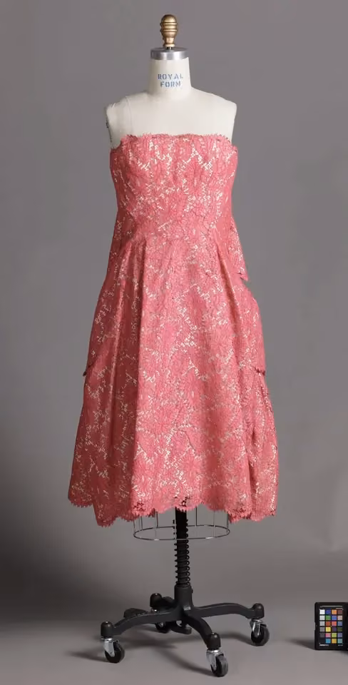 Woman’s lace dress, Michel Goma, c. 1959