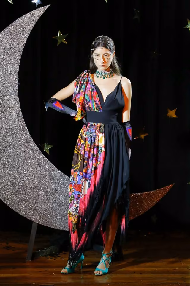 Pleated runway ensemble, Romance Was Born, Australia Resort 2019