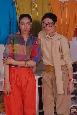 Fashion presentation with a model, Liz Claiborne, 1982
