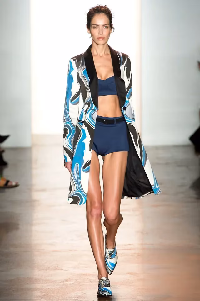 Printed coat and bandeau ensemble, Peter Som, Spring 2014