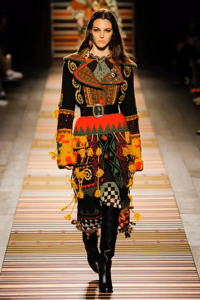 Patterned belted ensemble, Etro, 2018