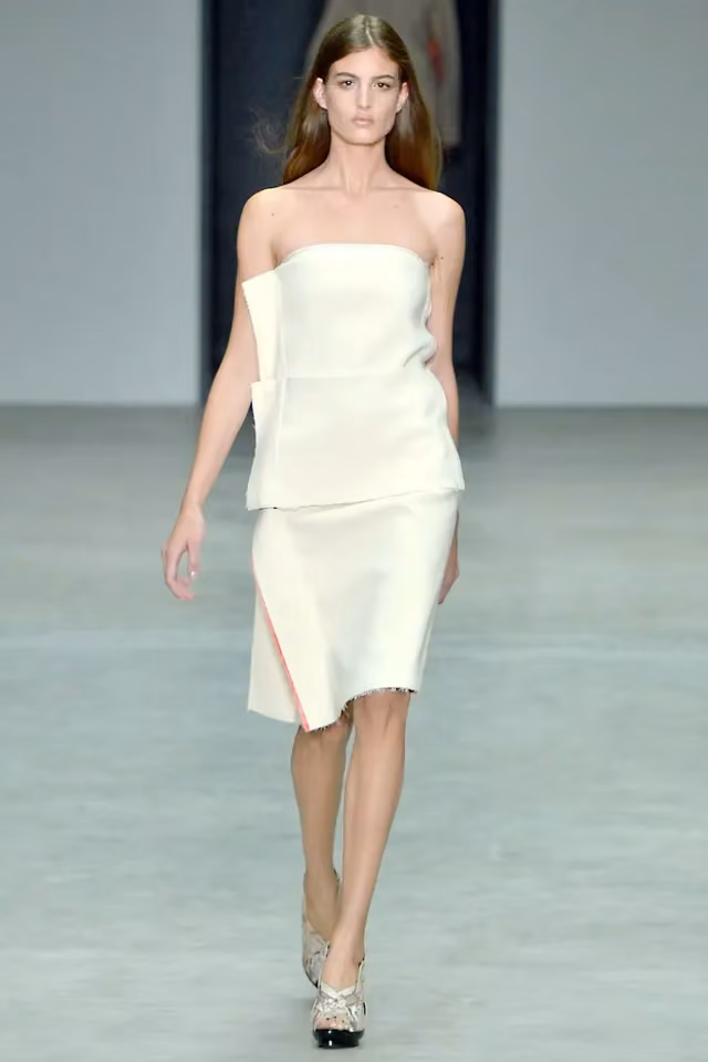 Strapless wrap top and skirt, Calvin Klein Collection, 2014