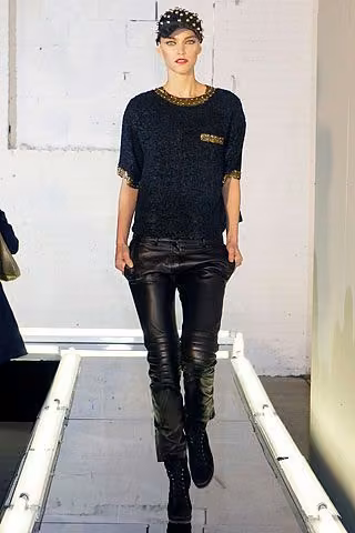 Black T-shirt and fitted trousers, Alexander Wang, Fall 2007 Ready-to-Wear