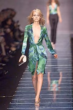 Green printed evening dress, Versace, Spring 2000 Ready-to-Wear (shown 1999)