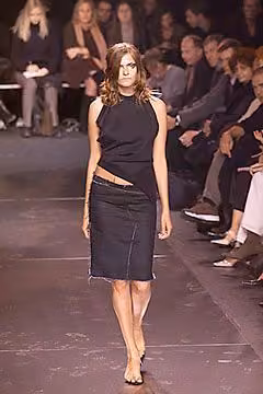 Asymmetric top and denim skirt, Jean Colonna, Spring 2000 Ready-to-Wear (shown 1999)