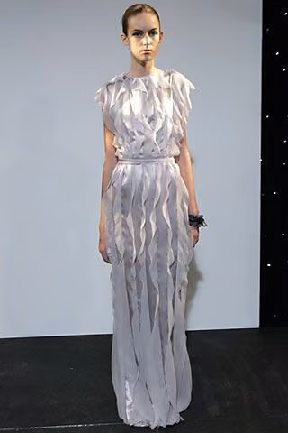 Grey dress with petal-like layers, Rodarte, Spring 2006 Ready-to-Wear (shown 2005)