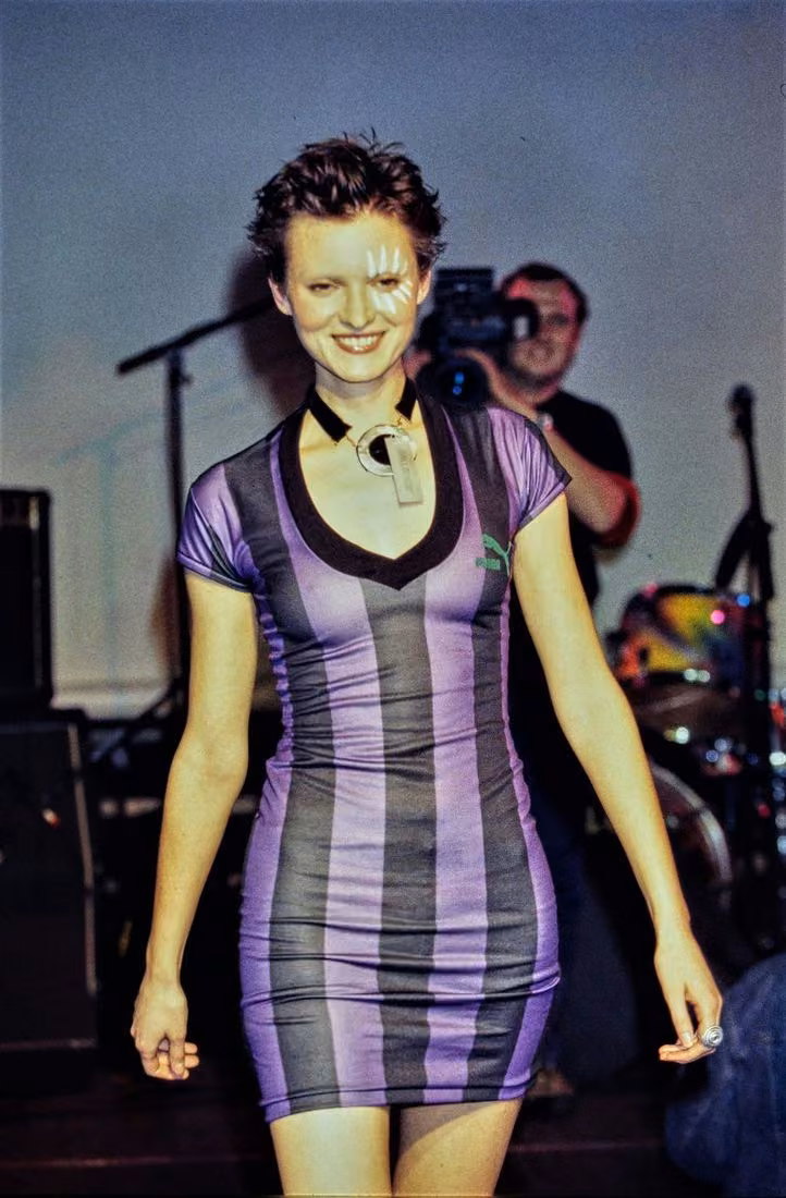 Purple patchwork dress, Xuly.Bët, Spring 1995 Ready-to-Wear (shown September 1994)
