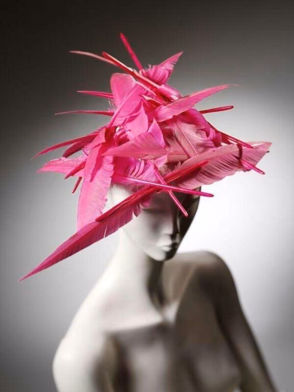 Sculptural fuchsia hat — Philip Treacy