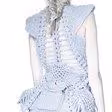 Sculptural pale blue knitted garment — Sandra Backlund