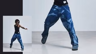 Blue technical trousers and performance top — Saul Nash
