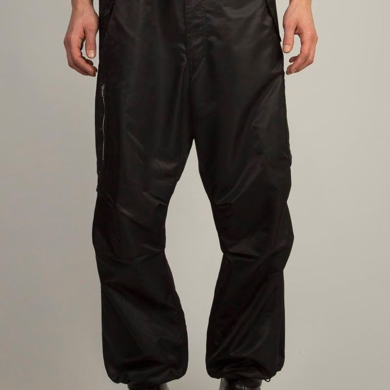 Berlin Baggies black relaxed nylon trousers — Stefano Pilati