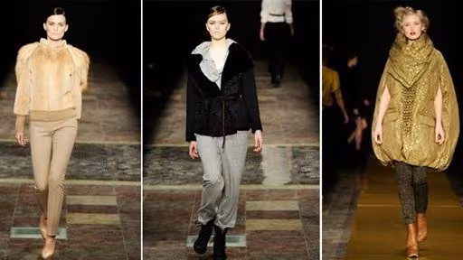 Olive-gold tunic or coat — right-hand look in three-photo composite — Susanne Rützou