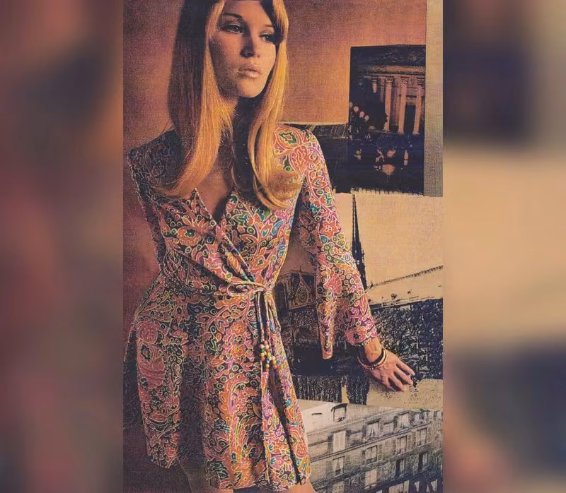 Printed wrap dress — Vicky Tiel