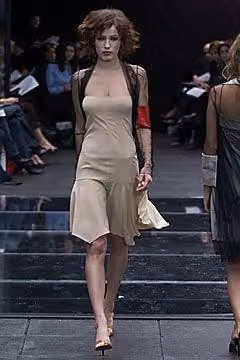 Pale asymmetric slip dress — Richard Tyler, Fall 2001 Ready-to-Wear