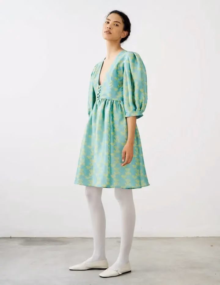 Mint-green printed dress — Sindiso Khumalo, Spring 2021