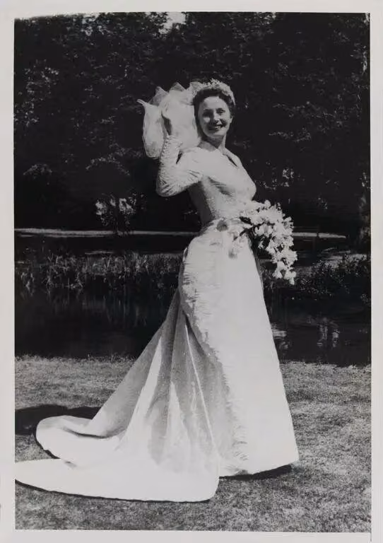 Fath-pattern wedding gown — Geneviève Fath, 1957