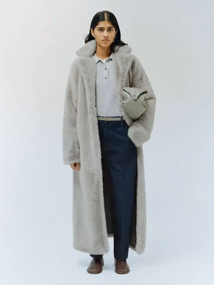 ARKET pale long coat with jeans — Ella Soccorsi, Autumn/Winter 2024