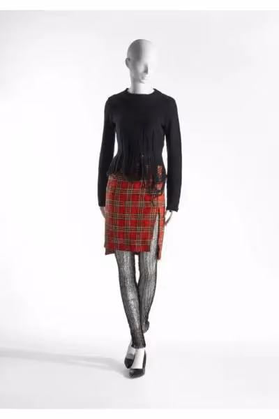 Black top and red checked skirt — Jurgi Persoons, Autumn/Winter 1998–99