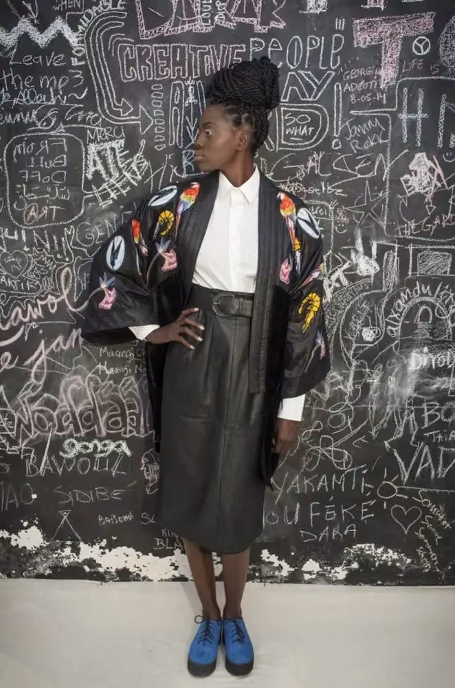 Black embellished kimono jacket and skirt — Selly Raby Kane, Autumn/Winter 2015