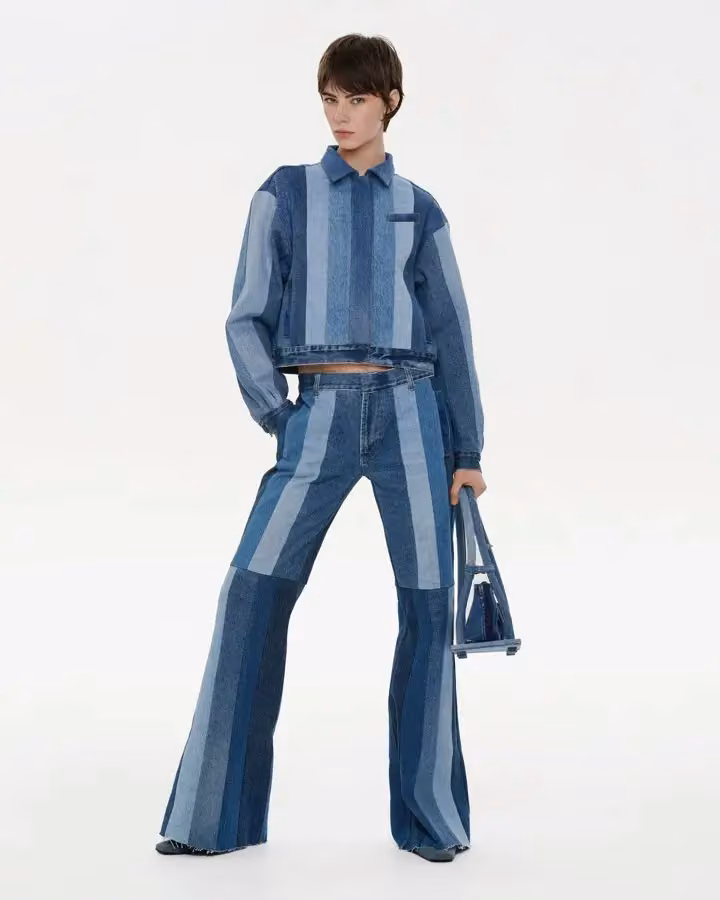 Striped denim ensemble — Ksenia and Anton Schnaider, Autumn/Winter 2024