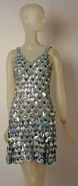 Plastic-and-metal evening dress — Paco Rabanne, 1965
