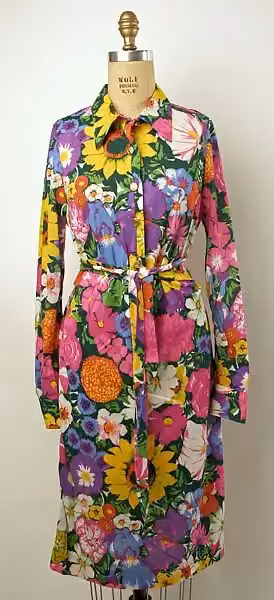 Printed dress — Ken Scott, early 1970s