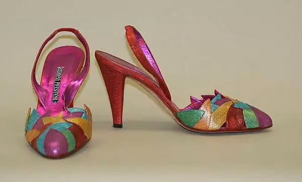 Multicolored slingback pumps — Andrea Pfister, ca. 1980