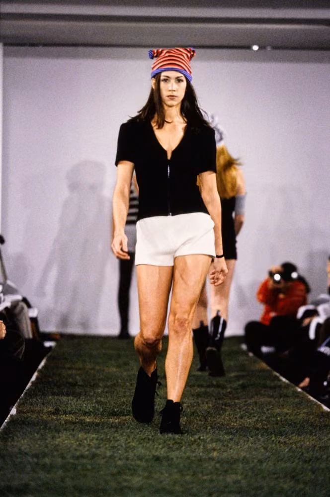 Black knit with white shorts by Christian Francis Roth, Spring 1993 Ready-to-Wear.