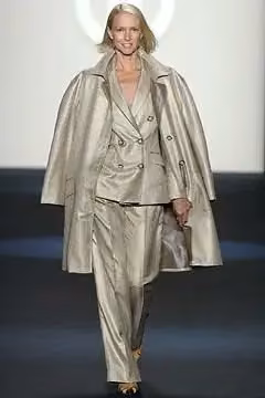 Metallic trouser suit and coat — Look 1 — Michael Vollbracht, Spring 2004