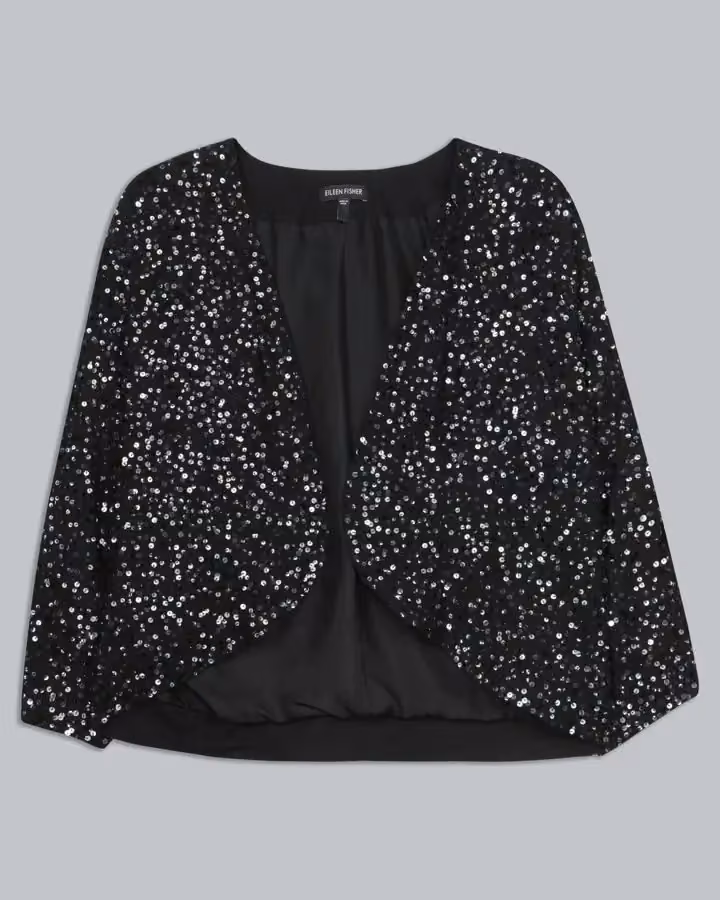 Hand-Beaded Silk Sparkle Jacket — Eileen Fisher, Date not stated
