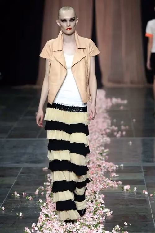 Beige jacket and striped trousers — Benedikte Utzon, Spring/Summer 2014