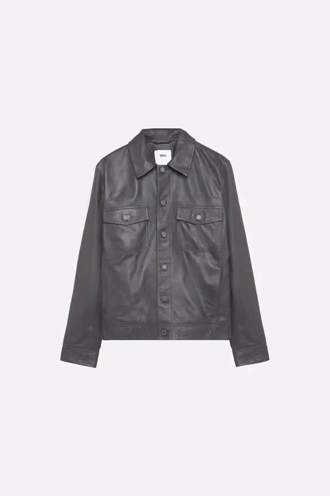 Clayton Leather Shirt Jacket — Nikolaj Nielsen, Date not documented