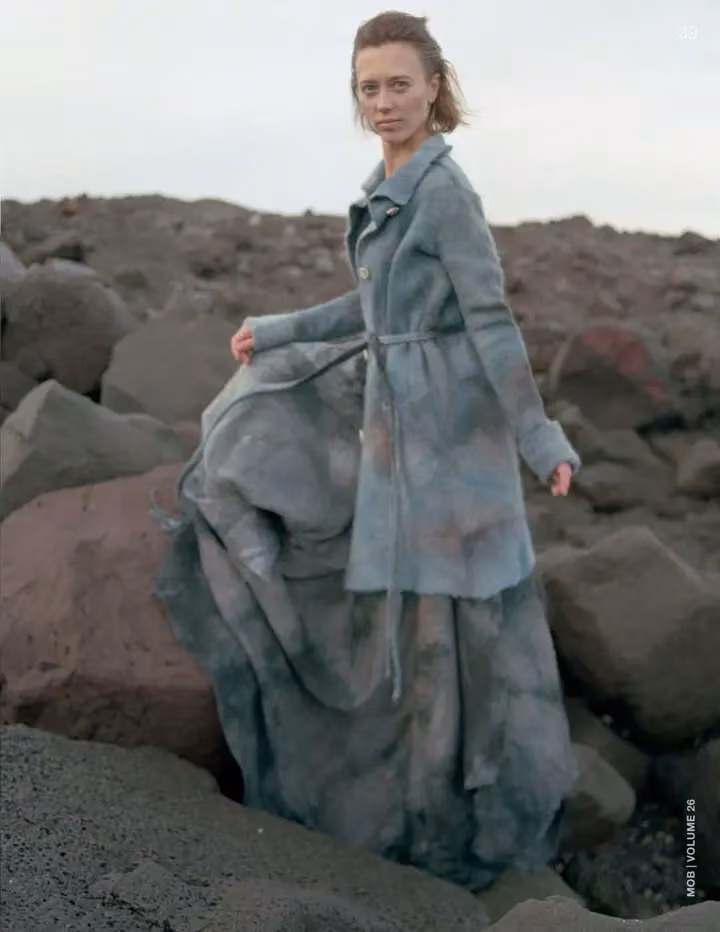 Gray layered coat and skirt ensemble — Ásta Vilhelmína Guðmundsdóttir, Date not documented