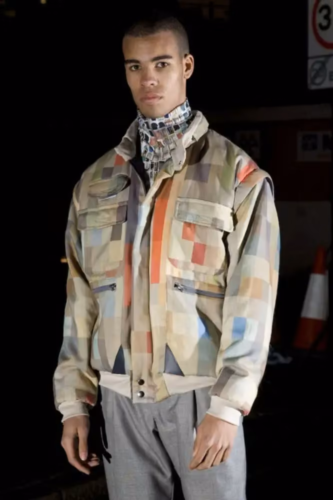 Patchwork-print zip jacket — Siv Støldal, Date not documented