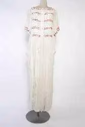 White cross-stitched pleated dress — Guy Paulin, Spring/Summer 1987