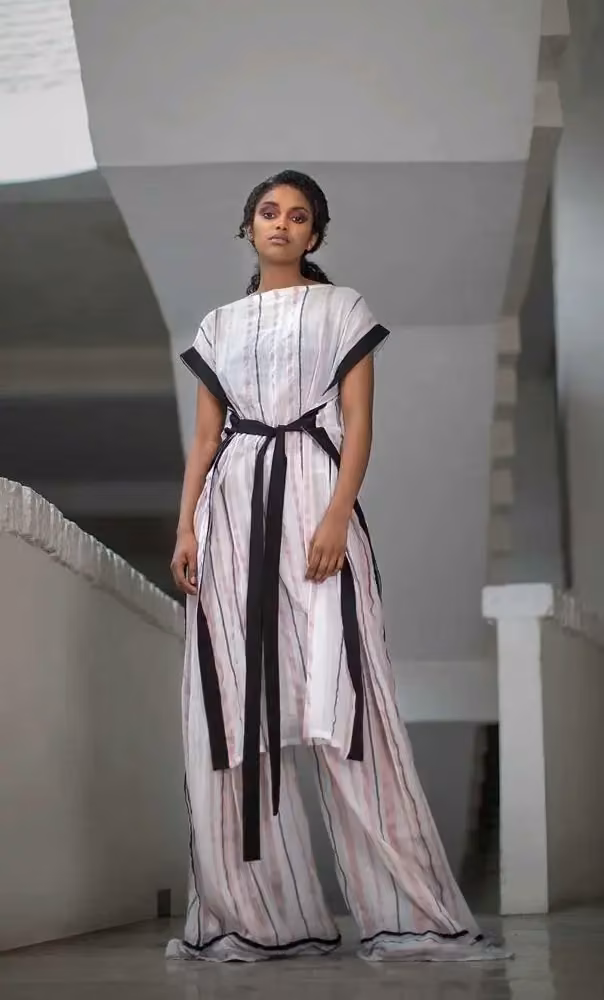 Mafi Mafi — Pale striped long dress — Mahlet Afework, 2019