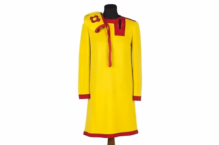 Yellow wool jersey dress — Katja Geiger, 1966