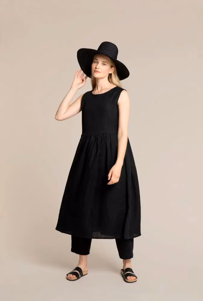 Kuusama — Black dress and trousers — Ritva Falla, Spring/Summer 2021