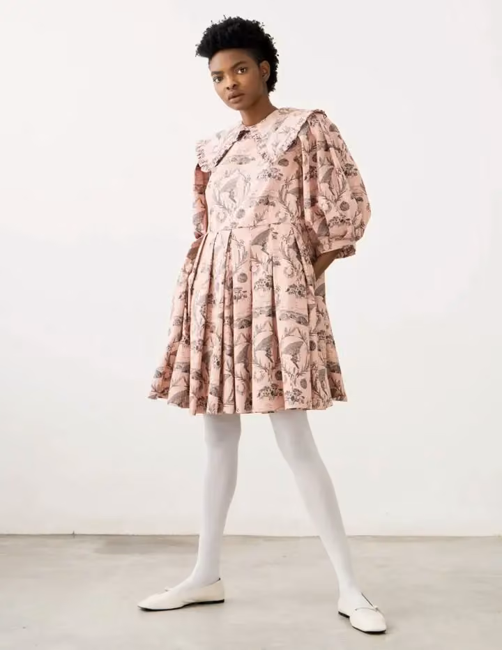 Pink printed dress — Sindiso Khumalo, Spring 2021