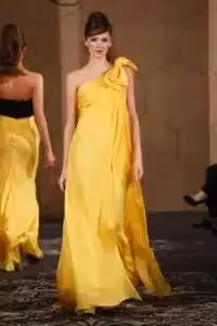 Yellow one-shoulder gown — Jesper Høvring, Autumn/Winter; year unconfirmed
