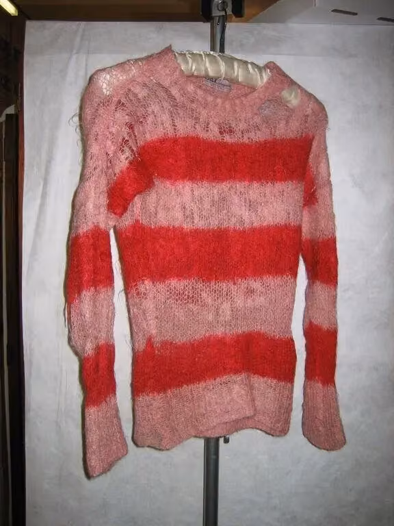 Red and pink striped mohair jumper — Malcolm McLaren, 1977-1980
