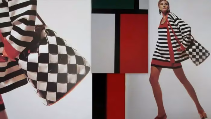 Striped knit dress and cardigan — Louis Dell’Olio, Spring 1991