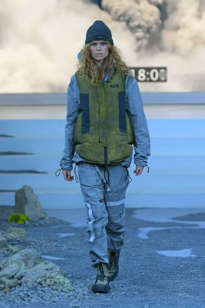 Iso.Poetism — Green vest and cargo trousers — Tobias Birk Nielsen, Autumn/Winter 2022