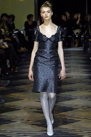 Fitted black dress over a gray layer, Peter Soronen, Fall 2007 Ready-to-Wear.