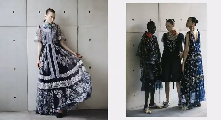 Tiered black and white dress — Biyan Wanaatmadja, Spring/Summer 2021