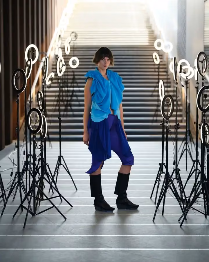 Sól Hansdóttir — Blue layered ensemble — Sól Hansdóttir, Spring/Summer 2025