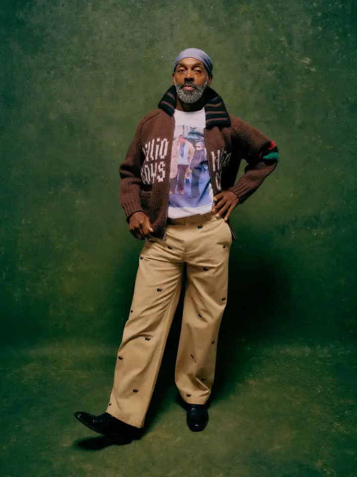 André Leon Talley tribute bomber ensemble — Tremaine Emory, Fall/Winter 2026