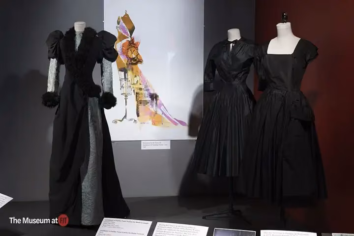 Black evening dress attributed to Pauline Potter — Pauline de Rothschild, c. 1950