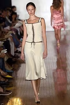 Pale dress with dark lacing by Sebastian Pons, Spring 2005 Ready-to-Wear.