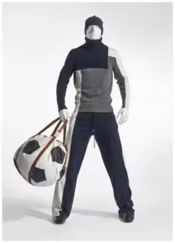 Blue-grey tracksuit with a ball-shaped bag — Dirk Bikkembergs, Autumn/Winter 2009–10